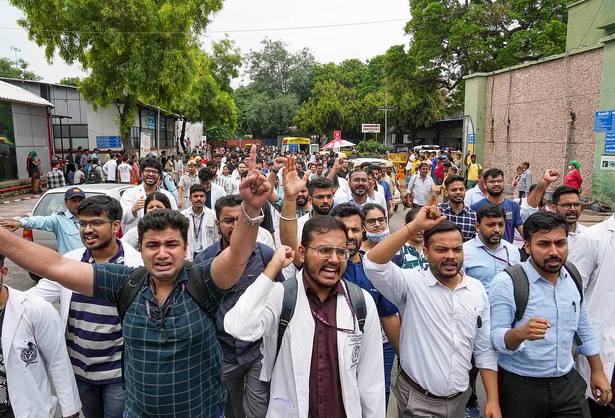 Doctors protest in New Delhi - PTI